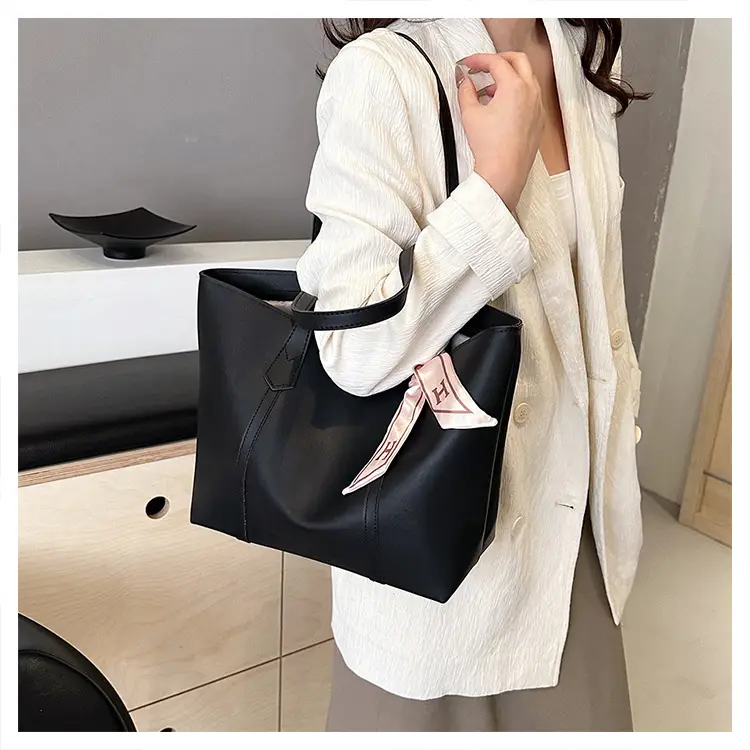 Black Korean Style Ribbon Tote Bag for Women — feature 26