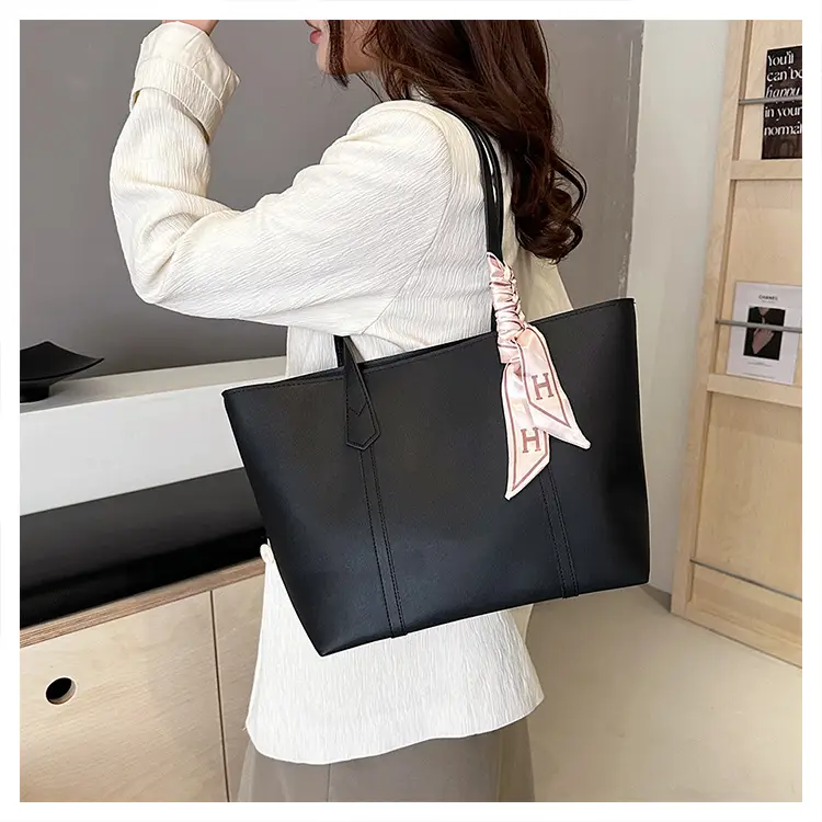 Black Korean Style Ribbon Tote Bag for Women — feature 27