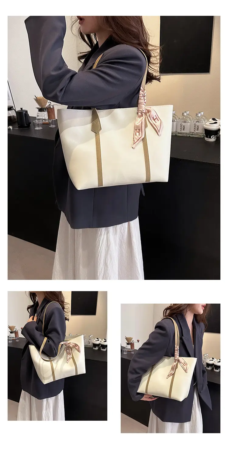 Black Korean Style Ribbon Tote Bag for Women — feature 39