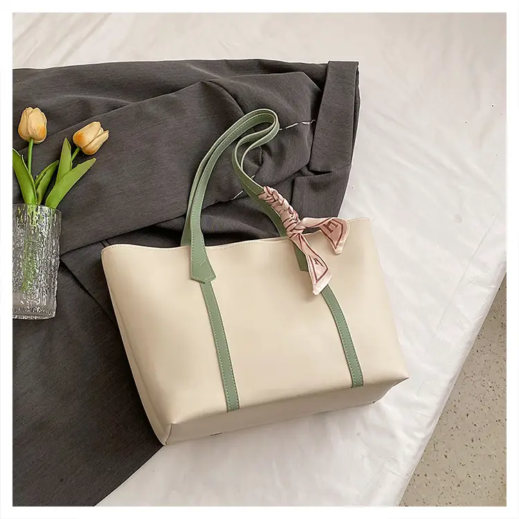 Black Korean Style Ribbon Tote Bag for Women - Image 2