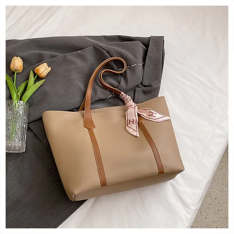 Black Korean Style Ribbon Tote Bag for Women - Image 3