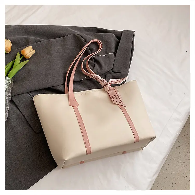 Black Korean Style Ribbon Tote Bag for Women - Image 4