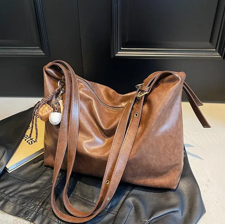 Vintage Brown Tote Bag for Women Large Capacity 2024 - Image 10
