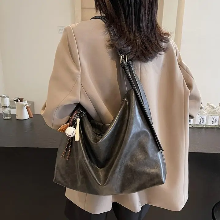 Vintage Brown Tote Bag for Women Large Capacity 2024 - Image 11