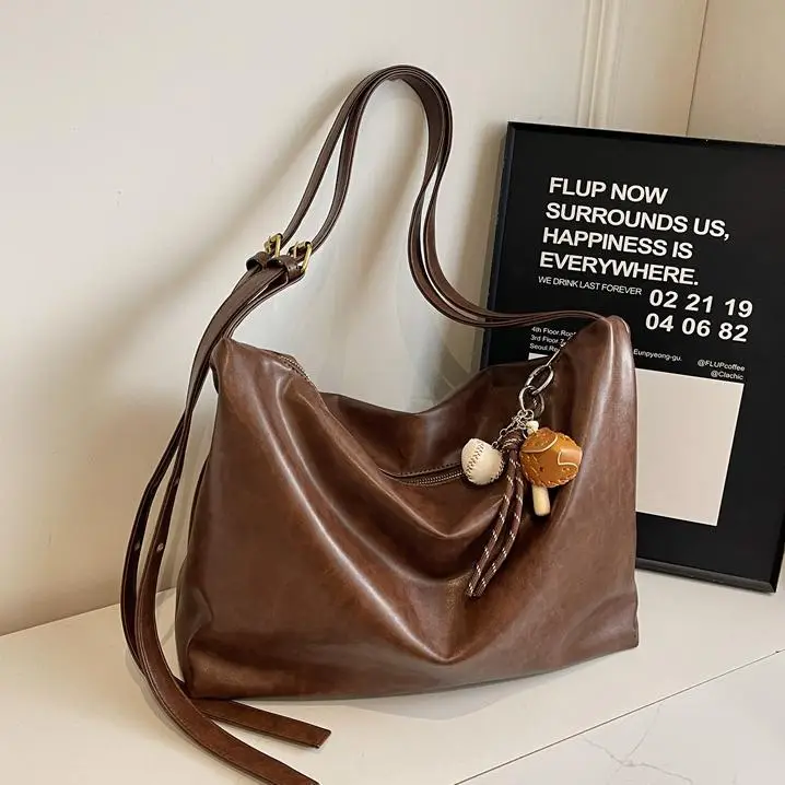 Vintage Brown Tote Bag for Women Large Capacity 2024 - Image 12