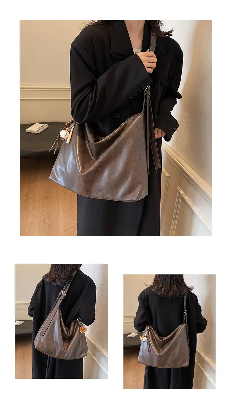 Vintage Brown Tote Bag for Women Large Capacity 2024 — feature 10