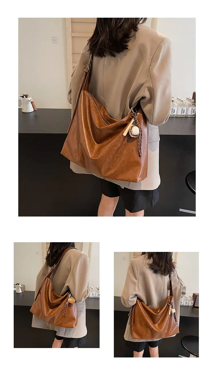 Vintage Brown Tote Bag for Women Large Capacity 2024 — feature 12