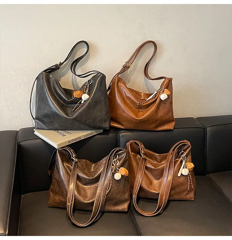 Vintage Brown Tote Bag for Women Large Capacity 2024 — feature 14