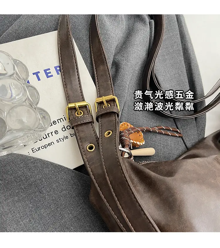 Vintage Brown Tote Bag for Women Large Capacity 2024 — feature 7