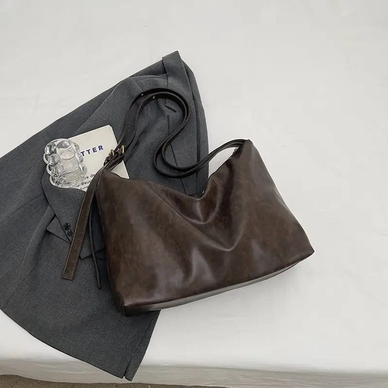 Vintage Brown Tote Bag for Women Large Capacity 2024 - Image 2