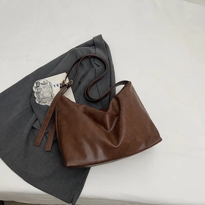Vintage Brown Tote Bag for Women Large Capacity 2024 - Image 3