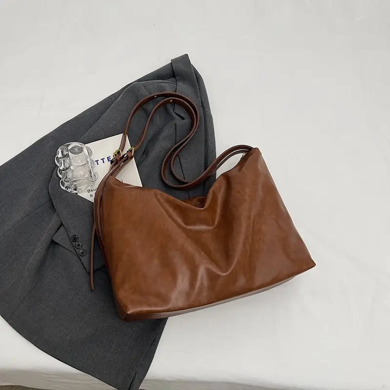 Vintage Brown Tote Bag for Women Large Capacity 2024 - Image 4