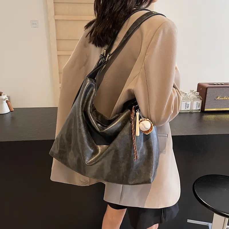 Vintage Brown Tote Bag for Women Large Capacity 2024 - Image 5