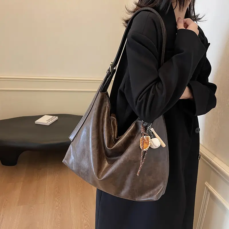 Vintage Brown Tote Bag for Women Large Capacity 2024 - Image 6