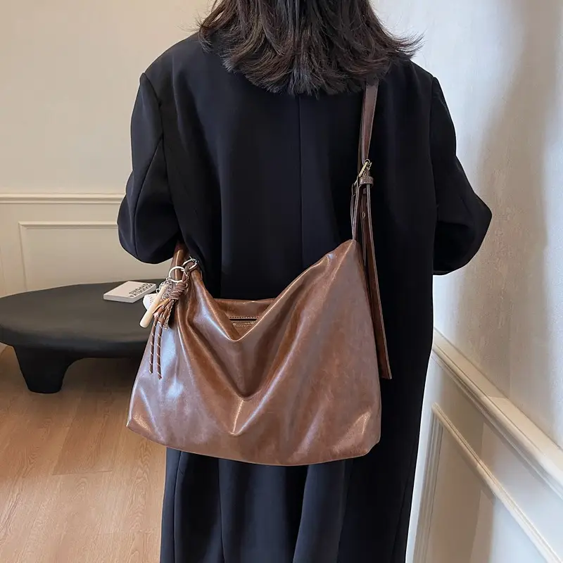 Vintage Brown Tote Bag for Women Large Capacity 2024 - Image 7