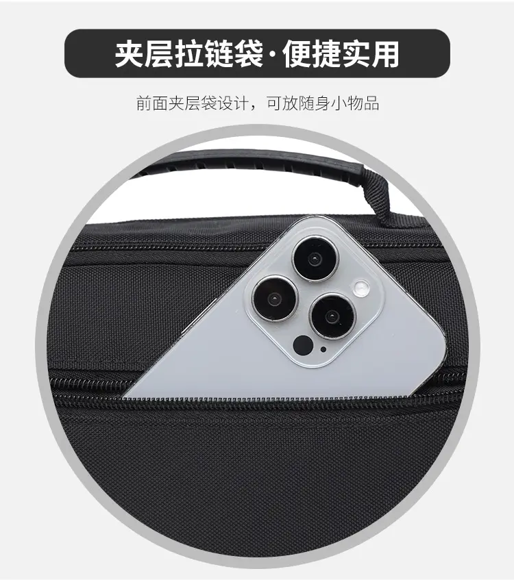 Men's Black Crossbody Bag Oxford Cloth 2024 — feature 11