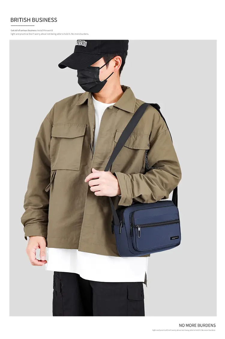 Men's Black Crossbody Bag Oxford Cloth 2024 — feature 18