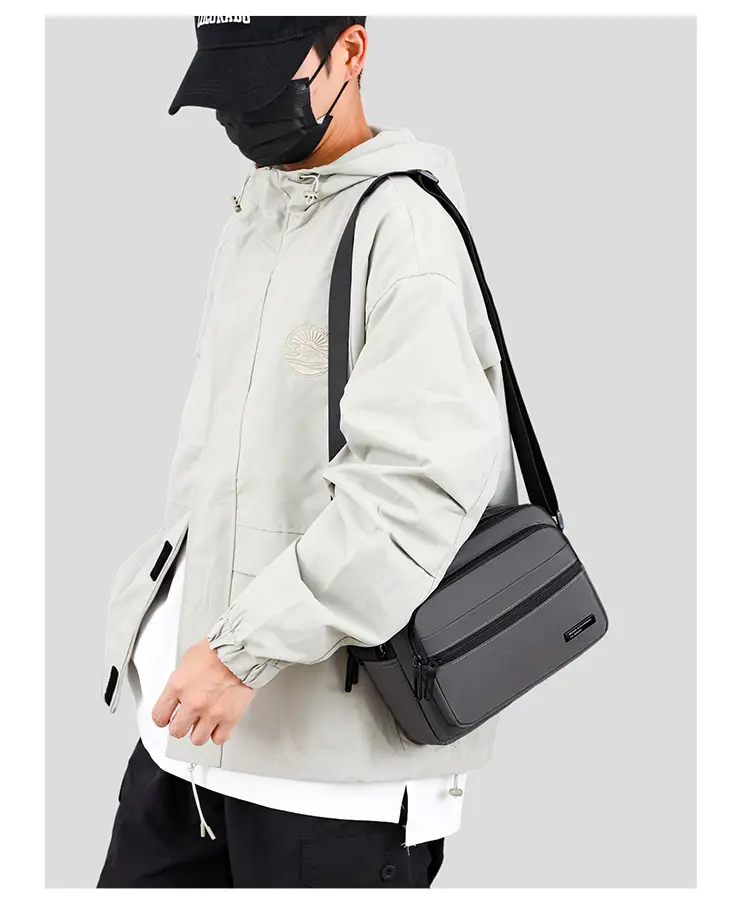 Men's Black Crossbody Bag Oxford Cloth 2024 — feature 20