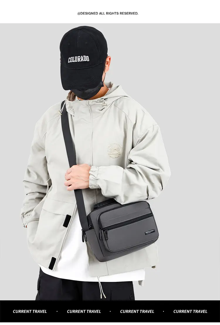 Men's Black Crossbody Bag Oxford Cloth 2024 — feature 21