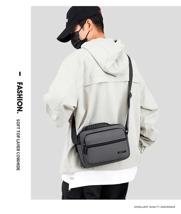 Men's Black Crossbody Bag Oxford Cloth 2024 — feature 22