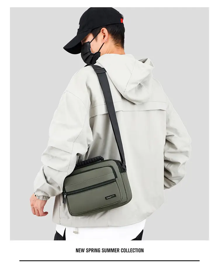 Men's Black Crossbody Bag Oxford Cloth 2024 — feature 23