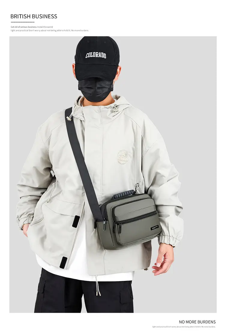 Men's Black Crossbody Bag Oxford Cloth 2024 — feature 24