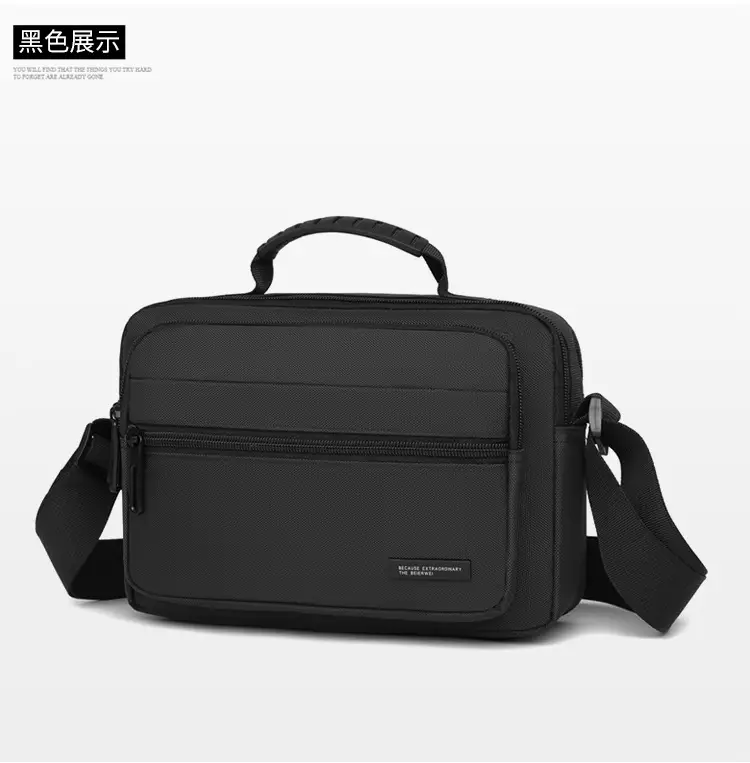 Men's Black Crossbody Bag Oxford Cloth 2024 — feature 26