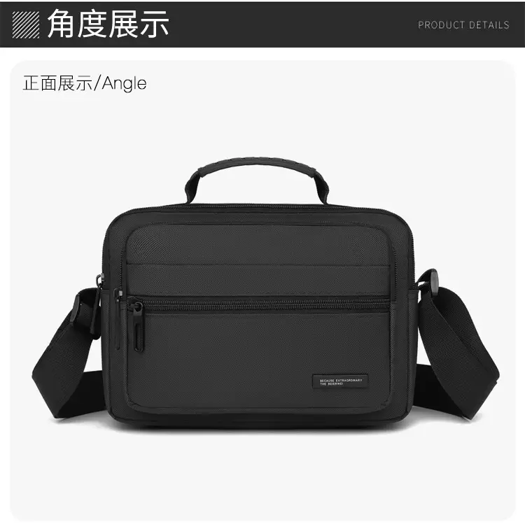 Men's Black Crossbody Bag Oxford Cloth 2024 — feature 29