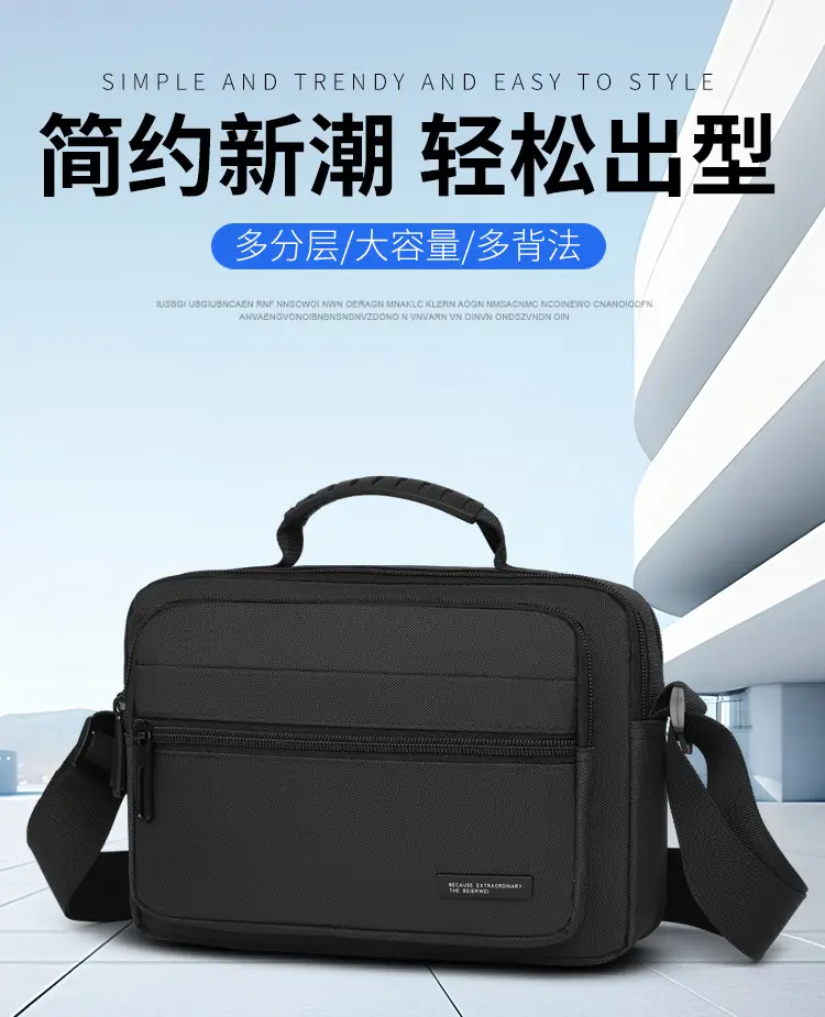 Men's Black Crossbody Bag Oxford Cloth 2024 — feature 3