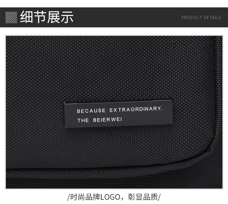 Men's Black Crossbody Bag Oxford Cloth 2024 — feature 34