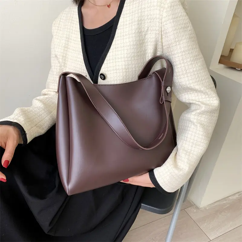 Women's Large Crossbody Bag Brown Leather Casual Mother Tote - Image 8
