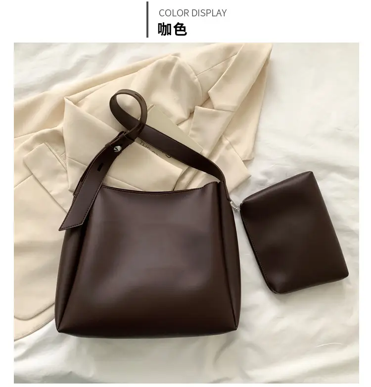 Women's Large Crossbody Bag Brown Leather Casual Mother Tote — feature 15