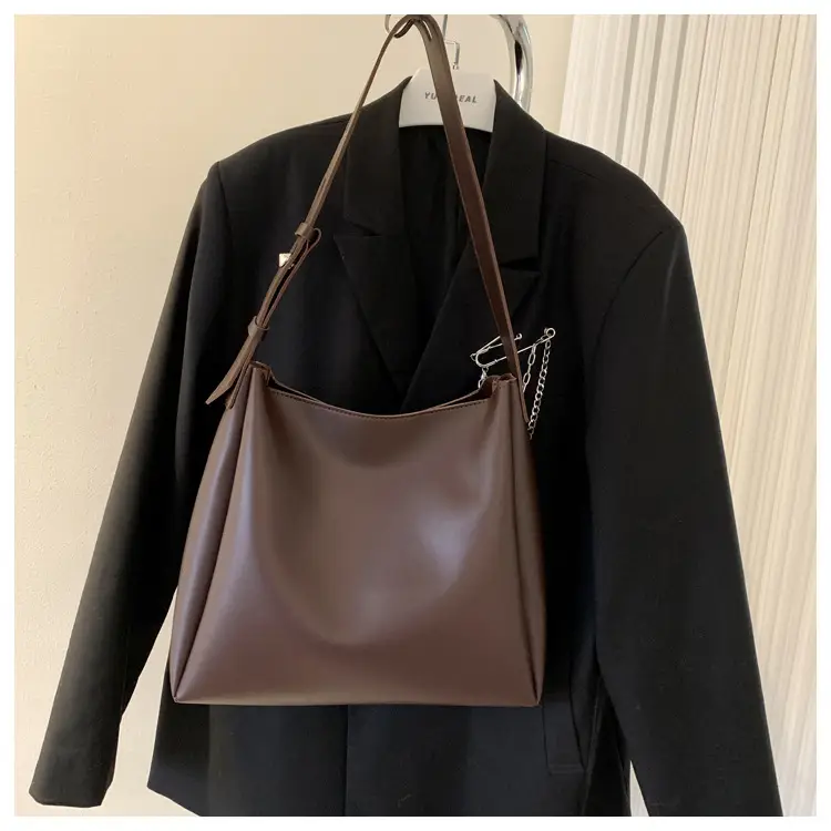 Women's Large Crossbody Bag Brown Leather Casual Mother Tote — feature 21
