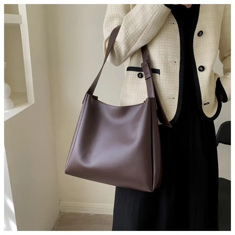 Women's Large Crossbody Bag Brown Leather Casual Mother Tote — feature 27