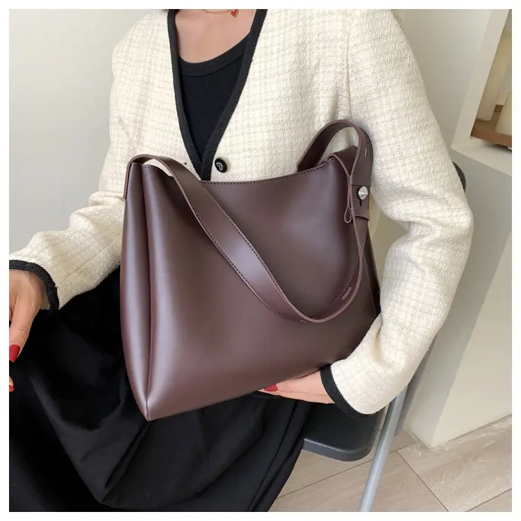 Women's Large Crossbody Bag Brown Leather Casual Mother Tote — feature 28
