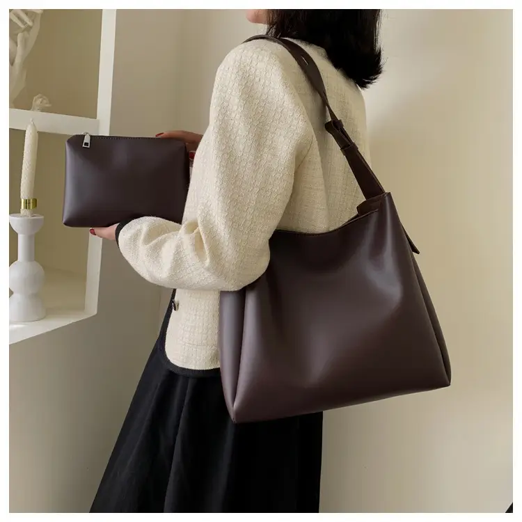 Women's Large Crossbody Bag Brown Leather Casual Mother Tote — feature 29