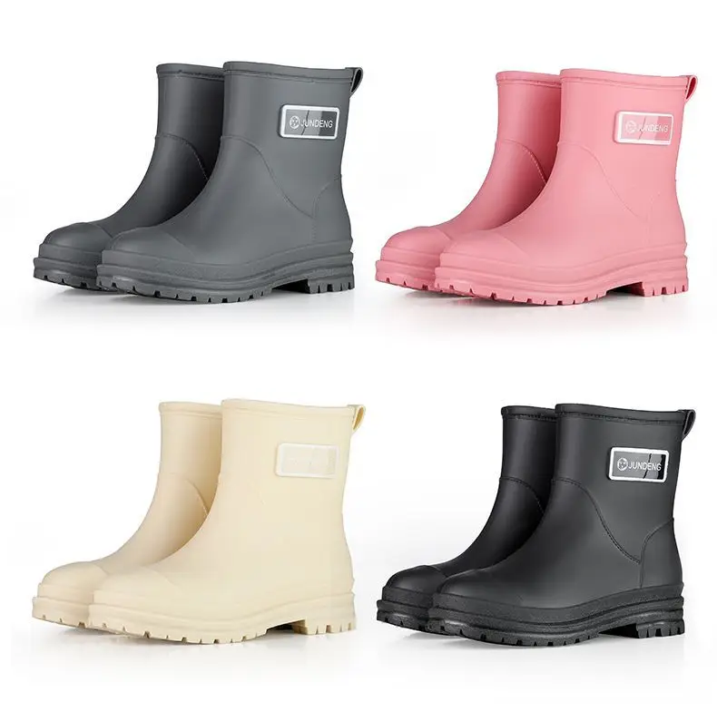 Rain Boots Women's Rubber Shoes Women's Adult Fashion Kitchen Work Non-Slip fleece-lined Rain Boots New Style Waterproof Shoes with Soft Sole — feature 8