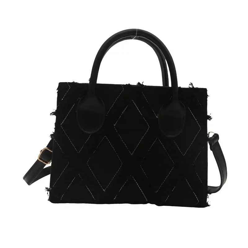 Black Quilted Denim Handbag for Women Summer 2025 - Image 9