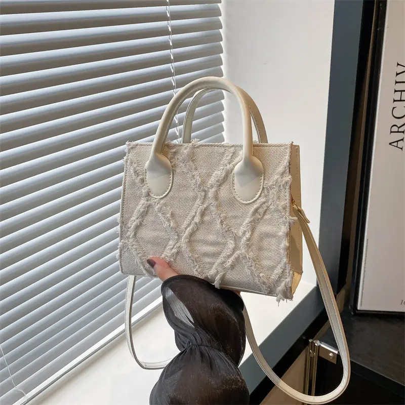 Black Quilted Denim Handbag for Women Summer 2025 - Image 4