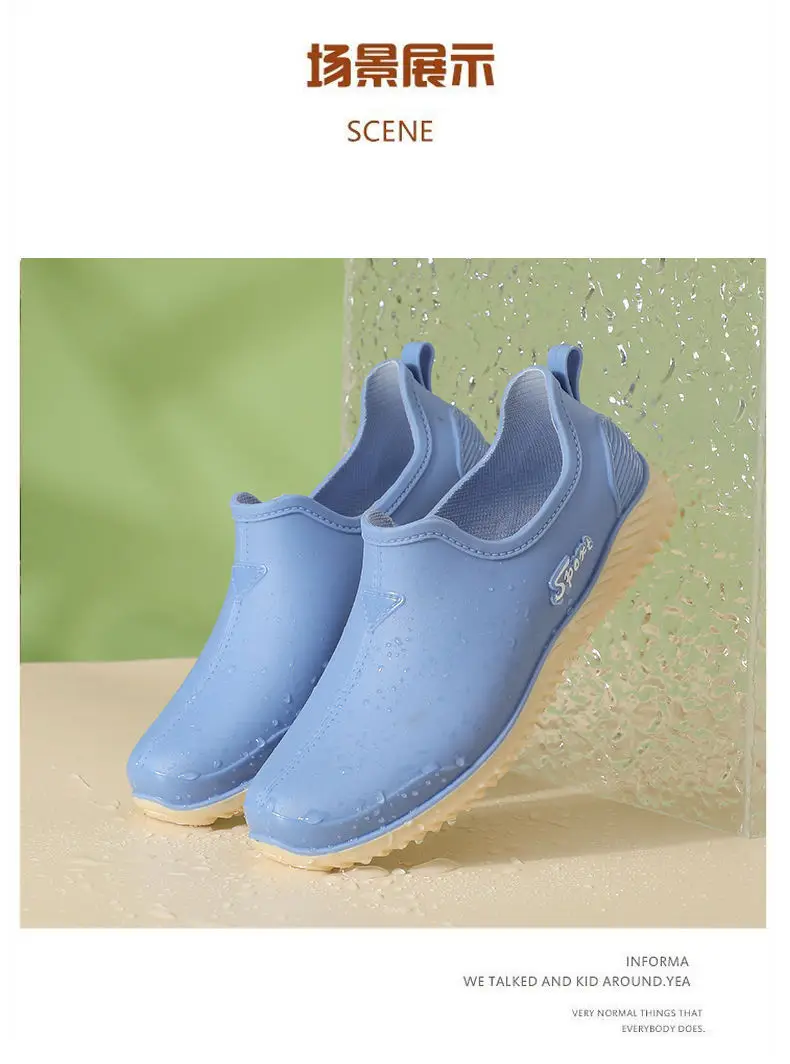Rain boots women's fashion net red low side fleece-lined warm short tube wholesale non-slip waterproof shoes shallow mouth warm feet rubber shoes generation — feature 18