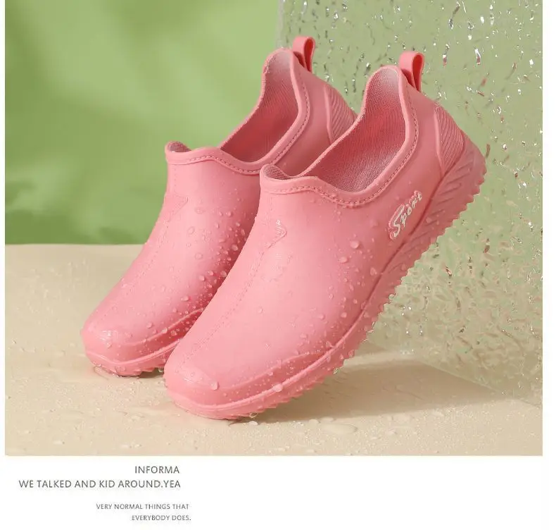 Rain boots women's fashion net red low side fleece-lined warm short tube wholesale non-slip waterproof shoes shallow mouth warm feet rubber shoes generation — feature 20