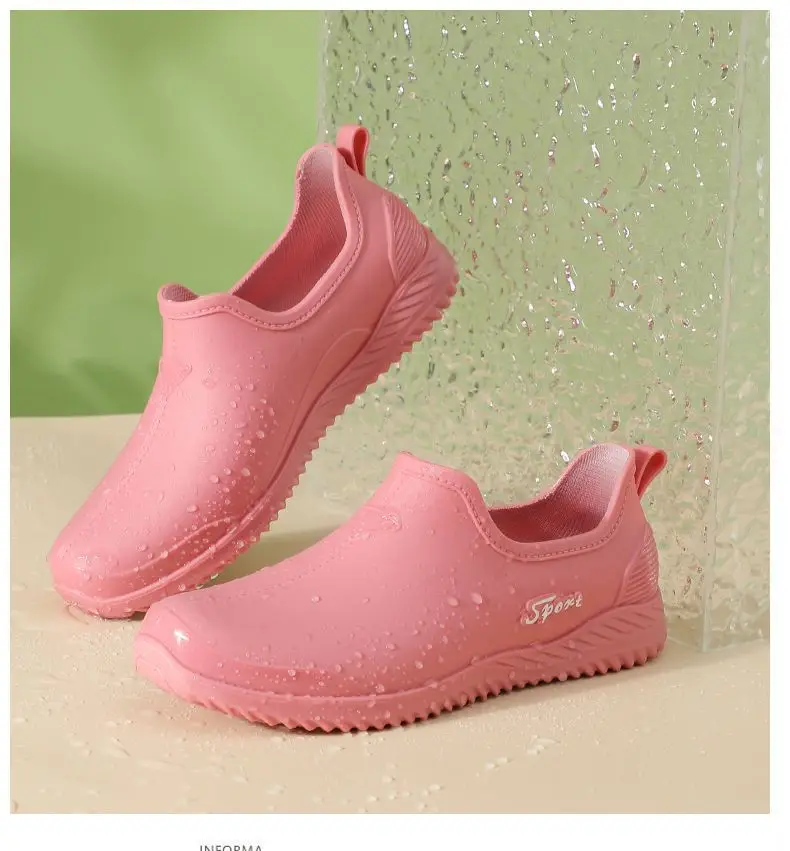 Rain boots women's fashion net red low side fleece-lined warm short tube wholesale non-slip waterproof shoes shallow mouth warm feet rubber shoes generation — feature 21