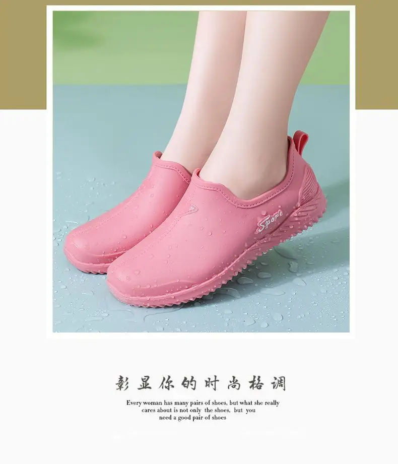Rain boots women's fashion net red low side fleece-lined warm short tube wholesale non-slip waterproof shoes shallow mouth warm feet rubber shoes generation — feature 2