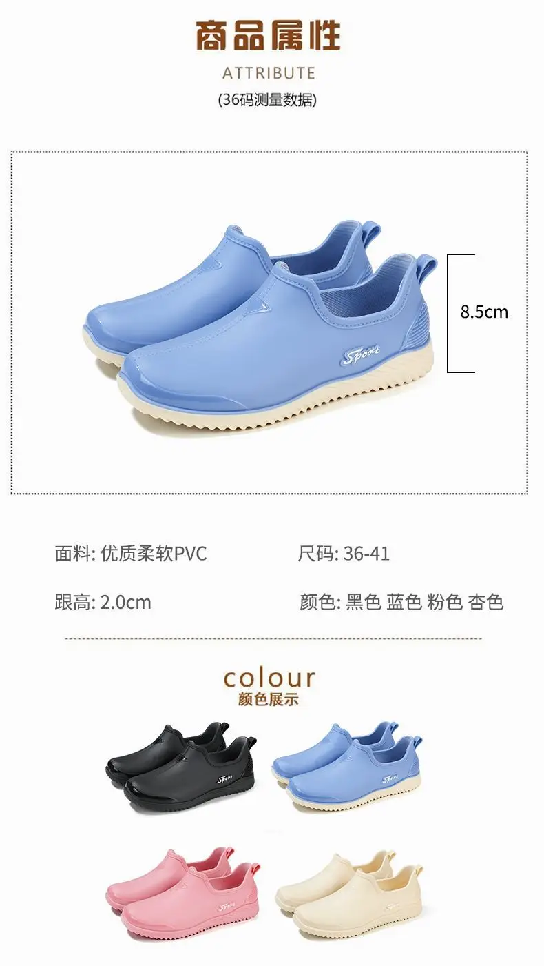 Rain boots women's fashion net red low side fleece-lined warm short tube wholesale non-slip waterproof shoes shallow mouth warm feet rubber shoes generation — feature 4