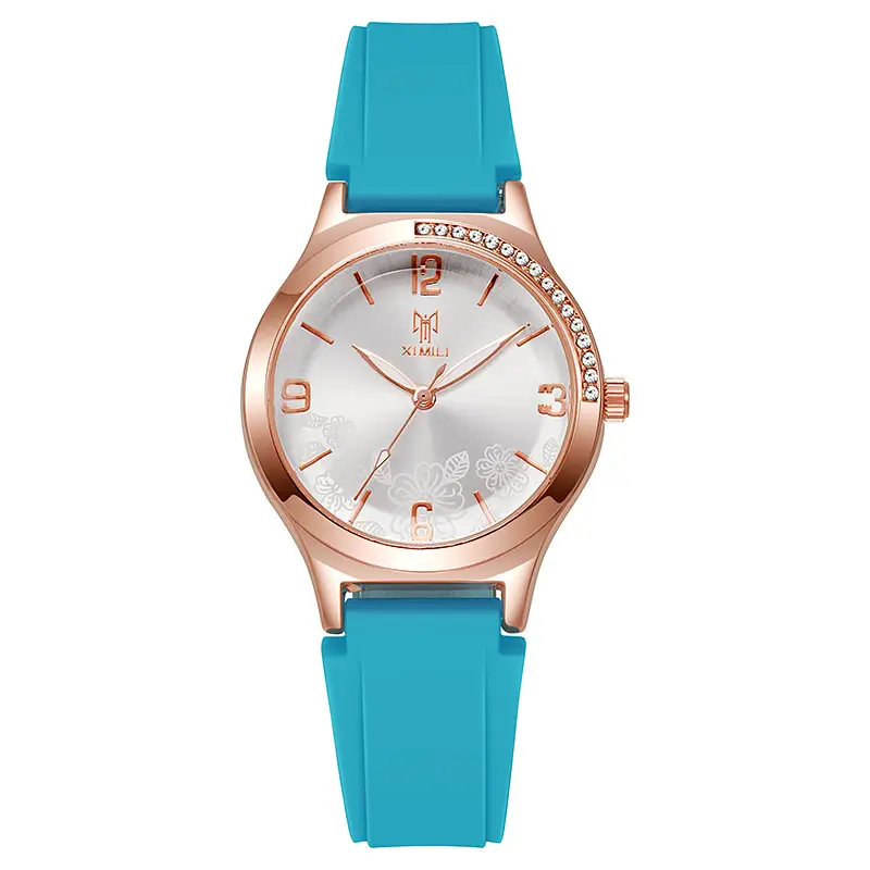 Women's Green Silicone Watch with Rose Gold Dial — feature 9