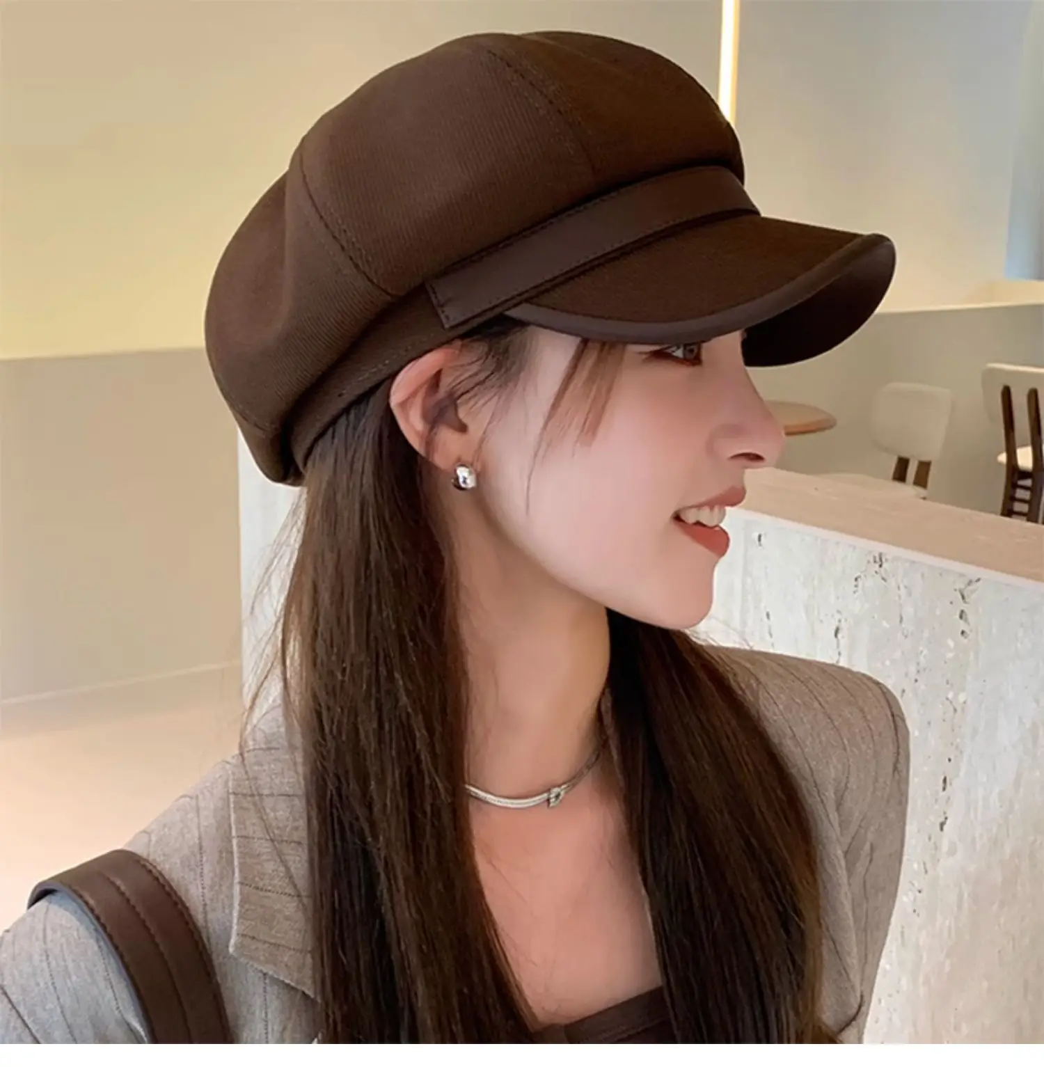 British Retro PU Leather Hat for Kids All Season — feature 7