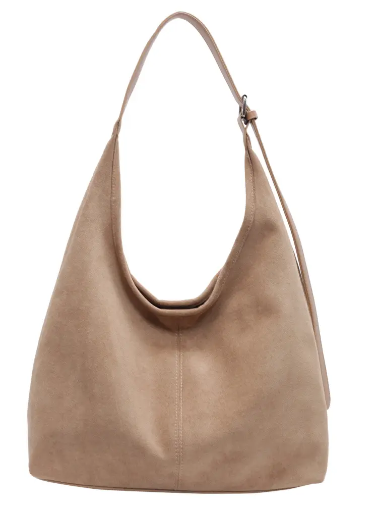 2025 Velvet Shoulder Bag Large Capacity Textured Commuter Tote - Image 9