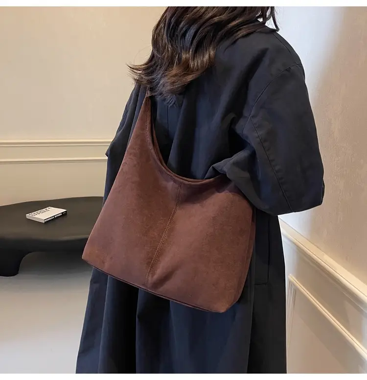2025 Velvet Shoulder Bag Large Capacity Textured Commuter Tote — feature 19
