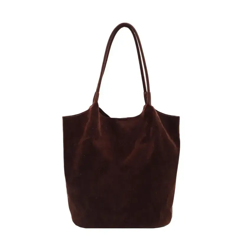 Women's Brown Suede Shoulder Bag Large Capacity 2024 - Image 9
