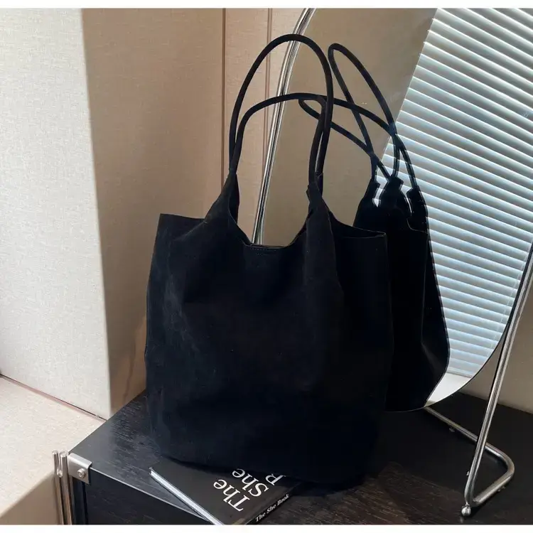 Women's Brown Suede Shoulder Bag Large Capacity 2024 — feature 15